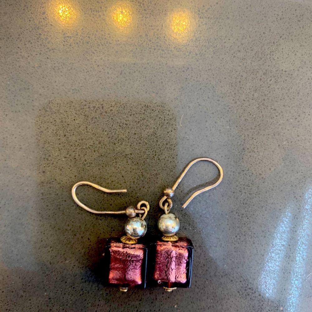Italian purple glass earrings
